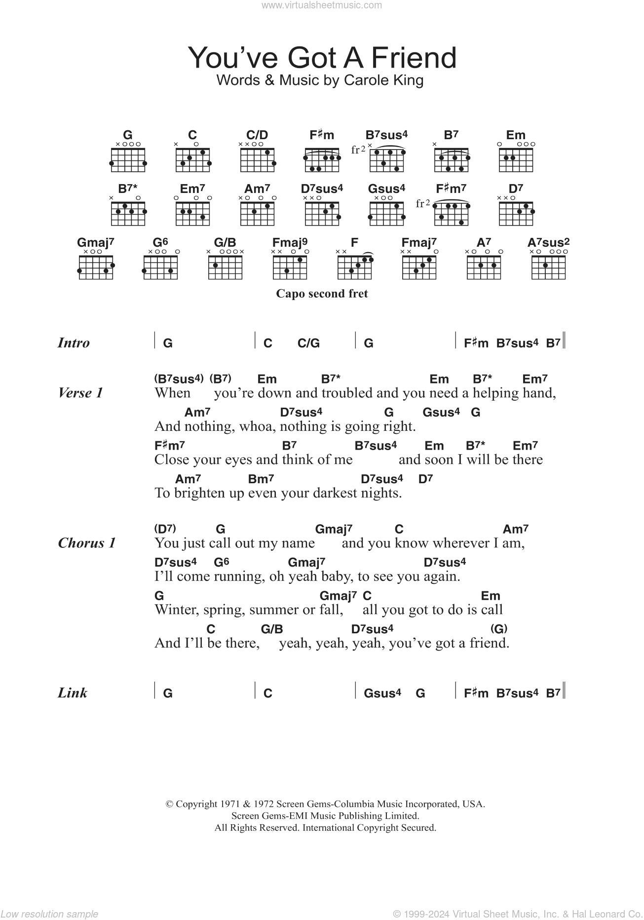 Carole King You Ve Got A Friend Chords