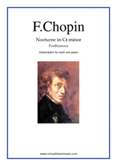 music c minor sharp sheet nocturne violin (Posth.) in music Nocturne minor C  Chopin  sharp sheet