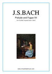 Johann Sebastian Bach Prelude & Fugue VII - Book I (or harpsichord)