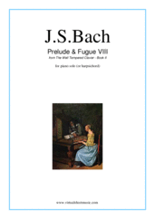 Johann Sebastian Bach Prelude & Fugue VIII - Book II (or harpsichord)