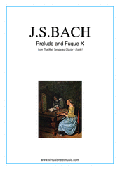Johann Sebastian Bach Prelude & Fugue X - Book I (or harpsichord)