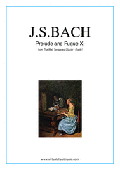 Johann Sebastian Bach Prelude & Fugue XI - Book I (or harpsichord)