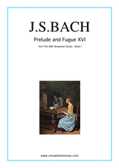 Johann Sebastian Bach Prelude & Fugue XVI - Book I (or harpsichord)