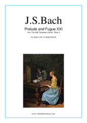 Johann Sebastian Bach Prelude & Fugue XXI - Book II (or harpsichord)